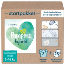 2xPampersHarmonieHybridStarterspakketmet3WasbareLuiersen25Toplagen1set