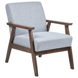 Beliani-ASNES-Fauteuil-Lichtgrijs-Polyester