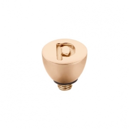 MelanoTwistedsteentje-letterP-dames-rosekleurig-6mm