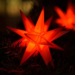 STERNTALERLichtkettingLEDmet9sterrenvbuitenrood