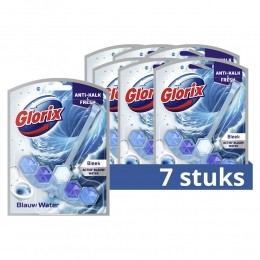 7xGlorixToiletblokBlauwWaterBleek