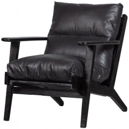 WOOODHoustonFauteuil-Leer-Zwart-86x71x71