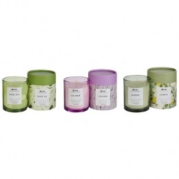 Beliani-COLORFULBARREL-Geurkaarsset-TheeLavendelJasmijn-Sojawax