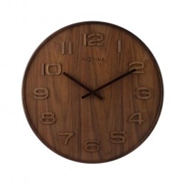NeXtime-NeXtime-wandklok-35cm-Hout-Bruin-aposWoodWood
