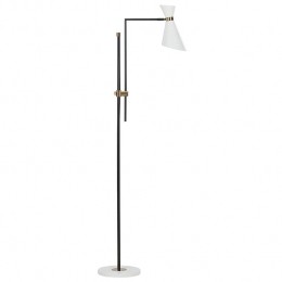 Beliani-MELAWI-Vloerlamp-Wit-Ijzer