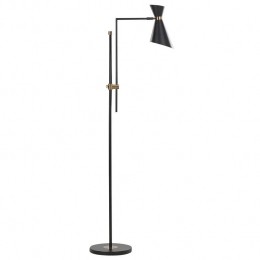 Beliani-MELAWI-Vloerlamp-Zwart-Ijzer