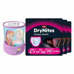 DryNitesLuierbroekjesGirl4-7jaarVoordeelboxFrozenLedProjectorLampPakket