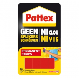 PattexGeenSpijkersSchroevenMontageStripsPermanent10stuks