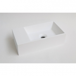 INKFonteinContraPolystoneRechthoekZonderKraangatLinksMatWit40x22x10cm