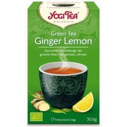 3xYogiteaGreenTeaGingerLemonBiologisch17stuks