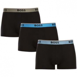 BoxersBOSSCottonStretch3PackPowerTrunksBlack