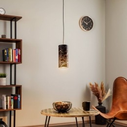 EMIBIGLIGHTINGHanglampJonitextiel1-lampzwartgemarmerd