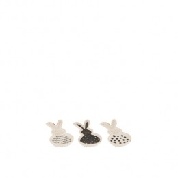 J-LineschaalKonijn-keramiek-zwartwitgoud-small-3stuks-paasdecoratie
