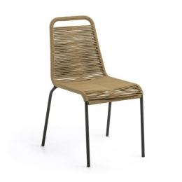 KaveHome-Lambtonstoelinbruintouwenstaalmetzwarteafwerking
