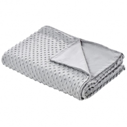 Beliani-CALLISTO-Verzwaringsdekenhoes-Grijs-120x180cm-Polyester
