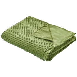 Beliani-CALLISTO-Verzwaringsdekenhoes-Groen-120x180cm-Polyester