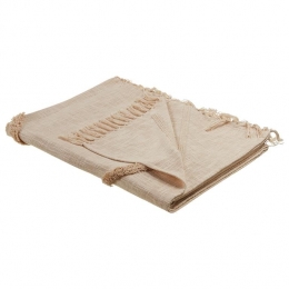 Beliani-JAUNPUR-Plaid-Lichtbeige-130x180cm-Katoen