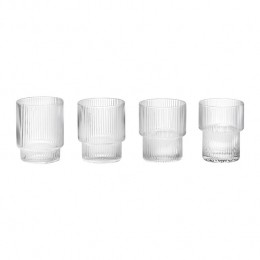 fermLIVINGRippleDrinkglazenSetvan4-Clear