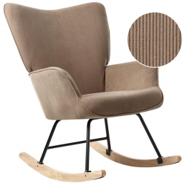 Beliani-ARSET-Schommelstoel-Taupe-Boucl