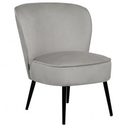 Beliani-VOSS-Fauteuil-Lichtgrijs-Fluweel