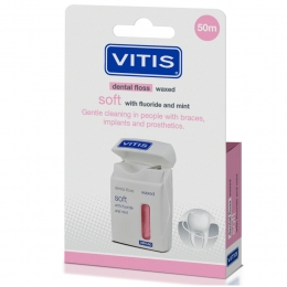 3xVitisWaxedDentalFlossFluorideMint50meter