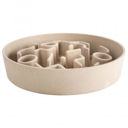 District70HondenvoerbakAnti-schrokbakBamboobeigeMaat28cm