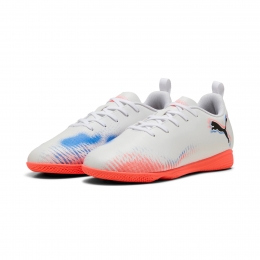 PUMAFuture8PlayZaalvoetbalschoenenINKidsWitFelroodBlauw