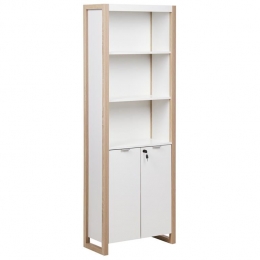 Beliani-JOHNSON-Boekenkastmetlocker-LichthoutWit-Vezelplaat