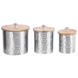 Beliani-ALEXANDRIA-Bewaarpot-Zilver-Aluminium