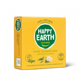3xHappyEarth100NatuurlijkeShowerBarJasmineHoWood90gr