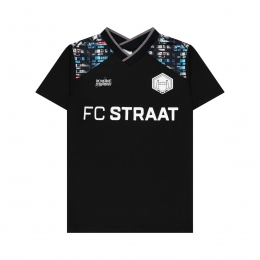 TouzaniLaManchaFCStraatTrainingsshirtKidsZwartWit