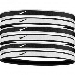 NikeTippedSwooshSportHaarbanden6-PackZwartWit