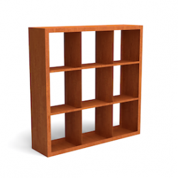 Eguracortenstaalhoutopslagonderverdeling9vakken1500x385x1500mm-Geroba