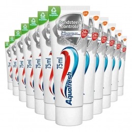 12xAquafreshTandpastaTandsteenControleFrisseAdem75ml