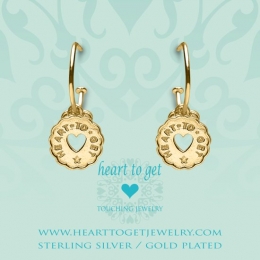 HearttoGet925SterlingZilverenGoudkleurigeBohemianCoinHeartOorbellen