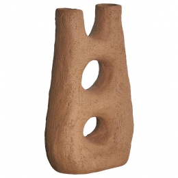 Beliani-UARU-Bloemenvaas-Bruin-Steengoed
