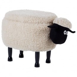 Beliani-SHEEP-Poef-Lichtbeige-Polyester