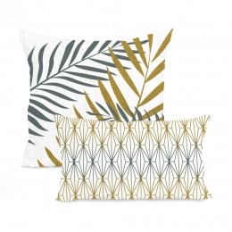 Setvan2kussenhoezenFoliageMintBlanc