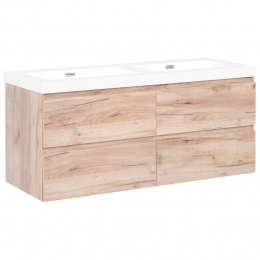 Beliani-RANCO-Wandgemonteerdedubbelewastafelkast-Lichtbruin-MDF