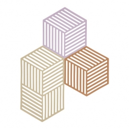 ZoneDenmarkHexagonOnderzetter-Setvan3-LupineWarmSandLightTerracotta