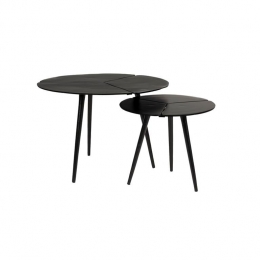 HousecraftLivingKourdeboerBijzettafelRondAluminiumZwart-Setvan2