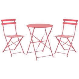 Beliani-FIORI-Bistrosetvoor2-Rood-Staal