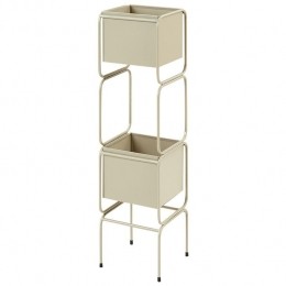 Beliani-COTINUS-Bloempot-Beige-Metaal