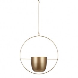 MicaDecorationsDexterHangendeBloempot-L34xB14xH65cm-Goud