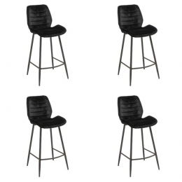 Bronx71VelvetbarkrukTobyzwart71cm-Barkrukkensetvan4