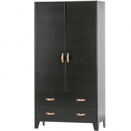 WOOODDianGarderobekast-Grenen-Zwart-180x94x40