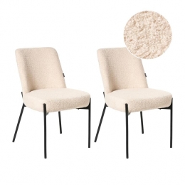 Beliani-MALIN-Eetkamerstoelsetvan2-Lichtbeige-Boucl