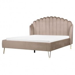 Beliani-AMBILLOU-Tweepersoonsbed-Taupe-160x200cm-Fluweel