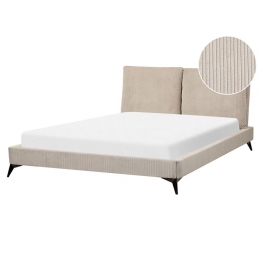 Beliani-MELLE-Tweepersoonsbed-Taupe-160x200cm-Corduroy