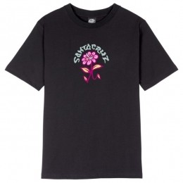 SantaCruz-WomensDelfinoFlowerFrontT-Shirt-T-shirtmaat10zwart